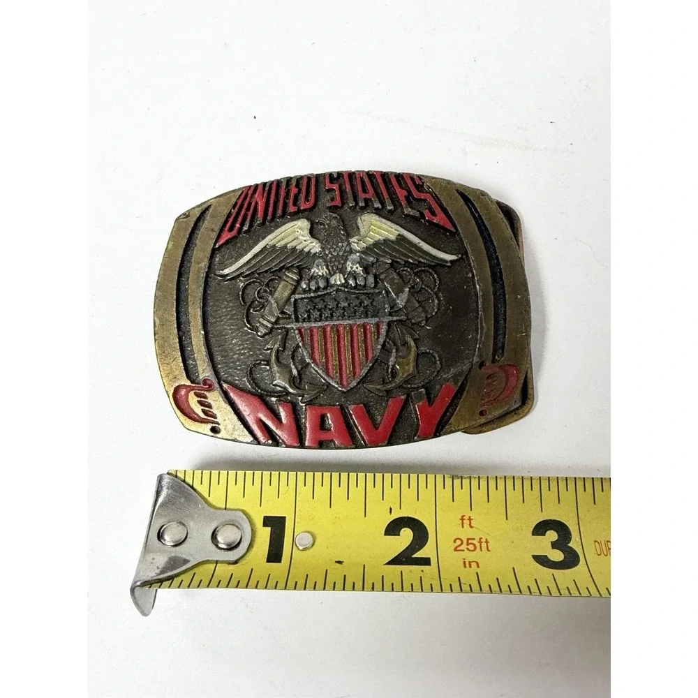 United States Navy Indiana Metal Craft Vintage 1980 Belt Buckle‎